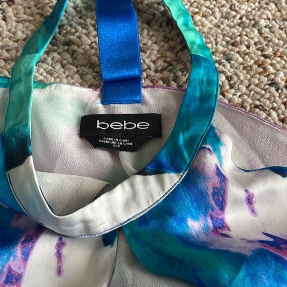 Bebe Silky Colorful Top Halter Style. Petite Small - Picture 5 of 10